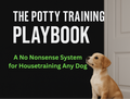 Book cover of 'The Potty Training Playbook' by HEEL Dog Training with a puppy on a white background.